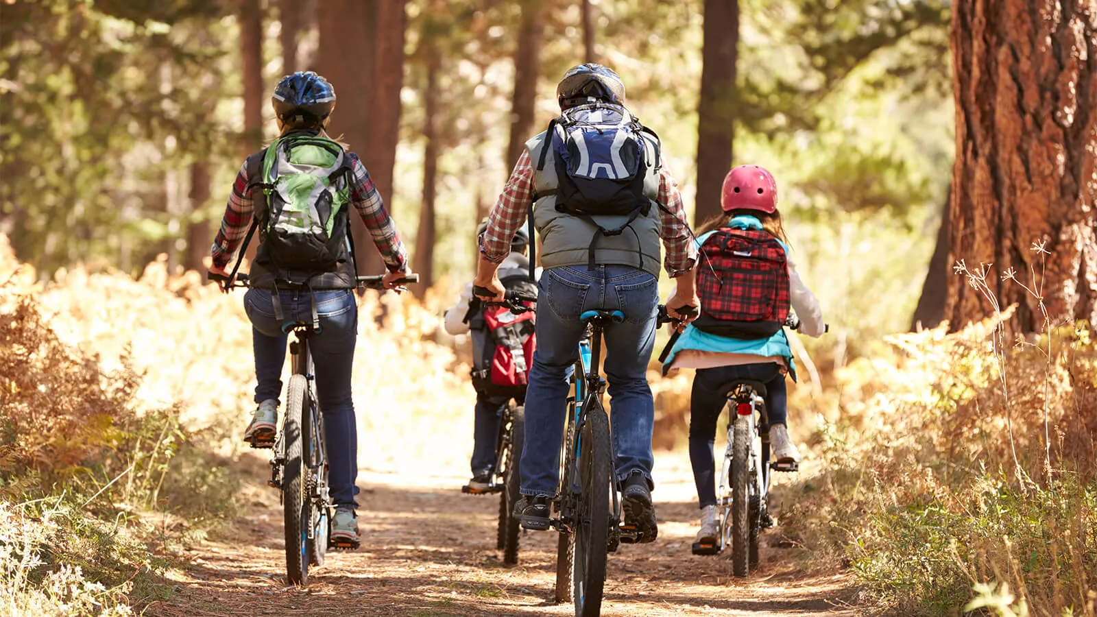 Riding bikes on a Trail